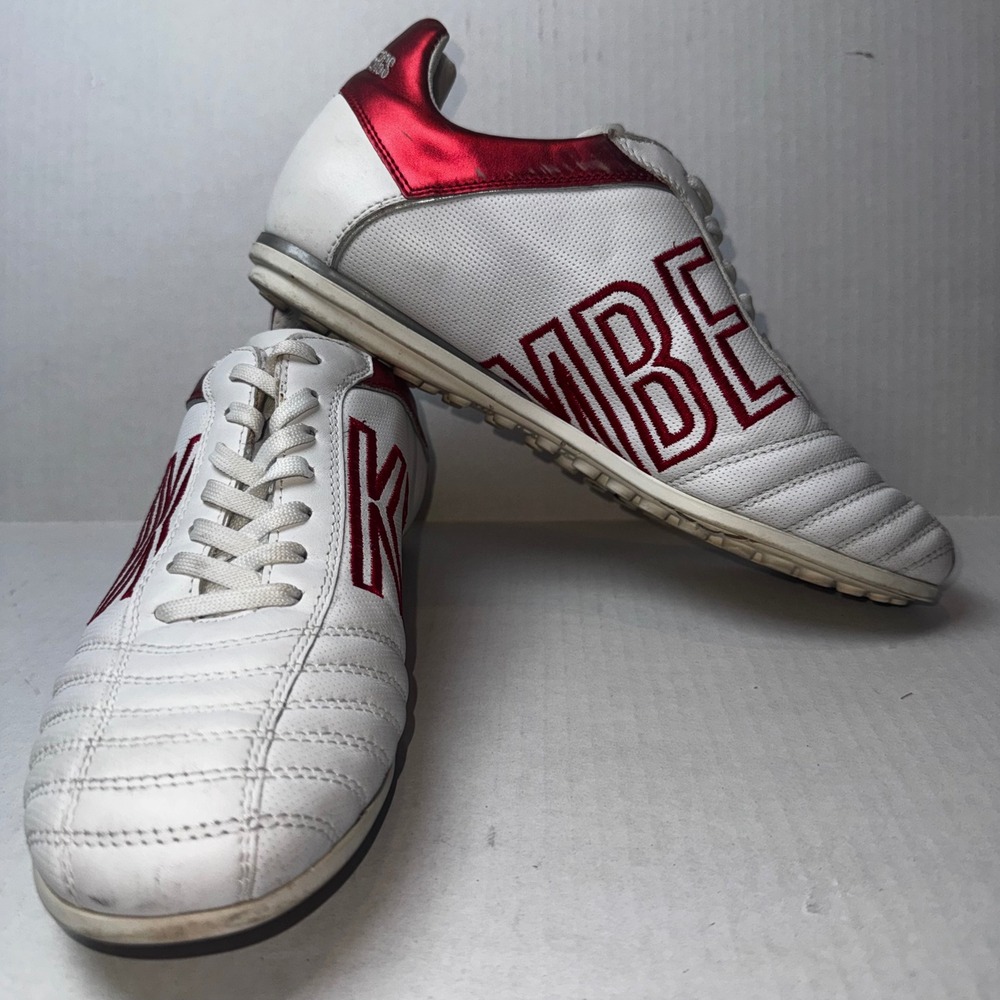Bikkembergs Soccer Sneakers‎ Womens 39 White Metallic Red Logo BKE10330 Designer